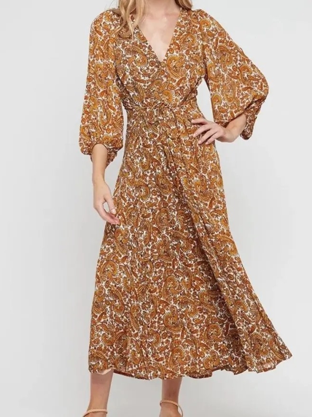 Faithfull the Brand Rust Paisley Maxi Dress